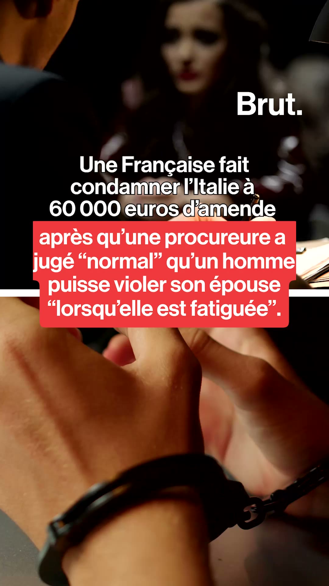 Une Française fait condamner l’Italie à 60 000 euros d’amende, après qu’une procureure a jugé “normal” qu’un homme puisse violer son épouse “lorsqu’elle est fatiguée”.