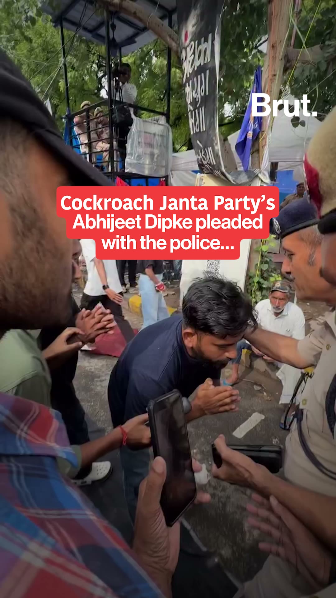 Abhijeet Dipke's desperate plea to the Delhi Police at Cockroach Janta Party protest