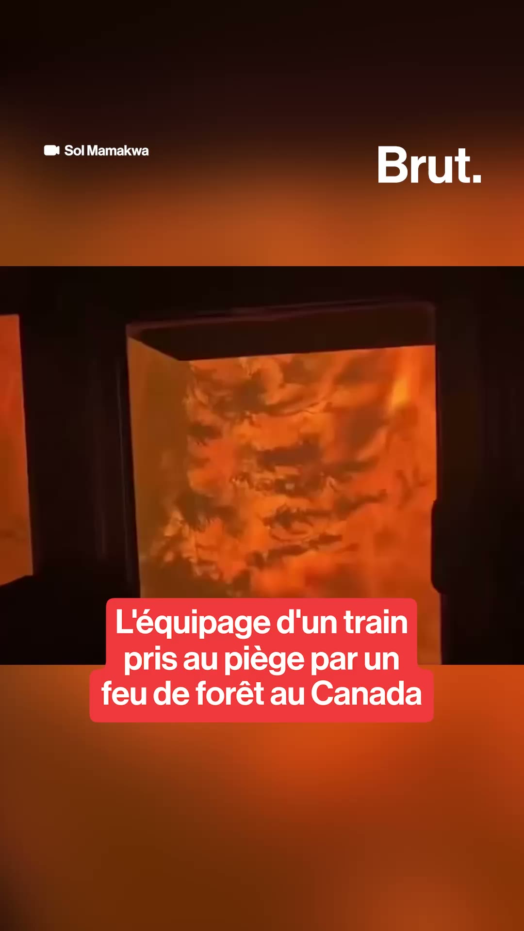 L'équipage d'un train pris au piège par un feu de forêt au Canada.