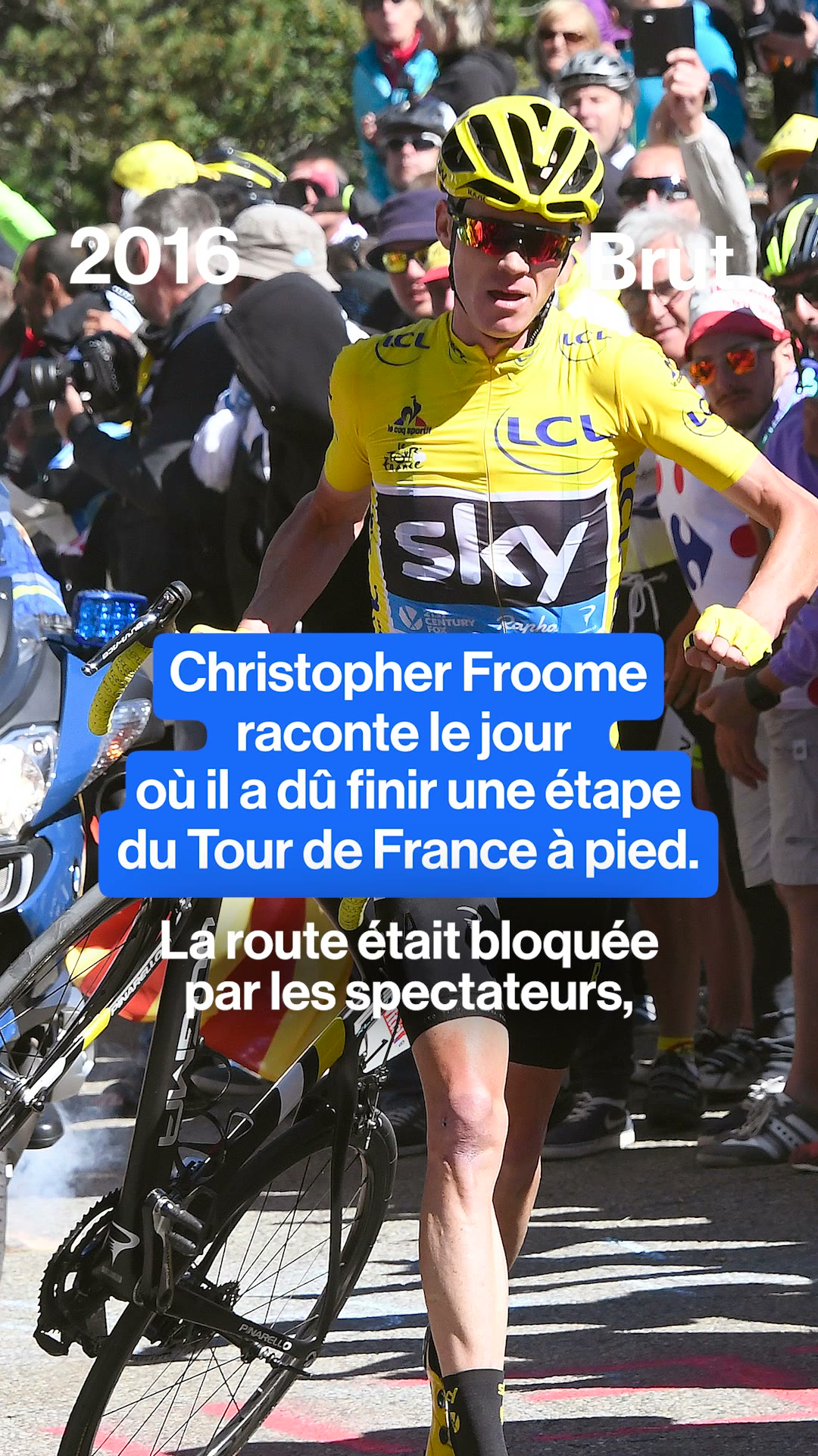 Quand Christopher Froome finissait en courant dans le mont Ventoux