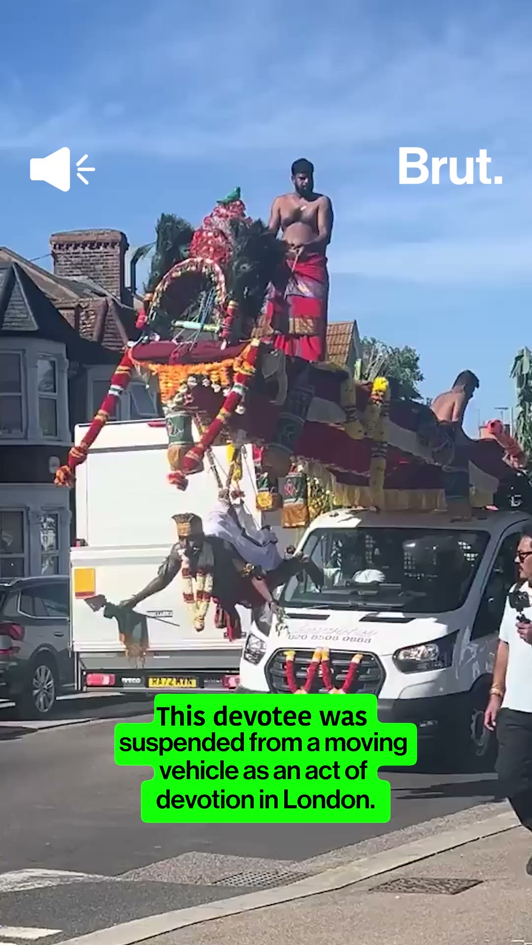 London Flying Kavadi: Tamil Hindu Devotee Suspended During Murugan Temple Chariot Procession