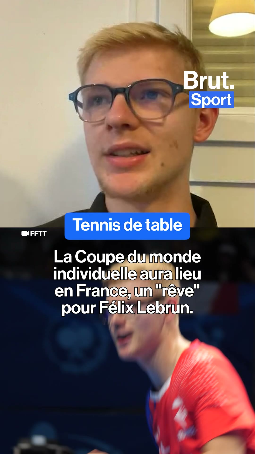 Tennis de table : la Coupe du monde individuelle aura lieu en France, un "rêve" pour Félix Lebrun.