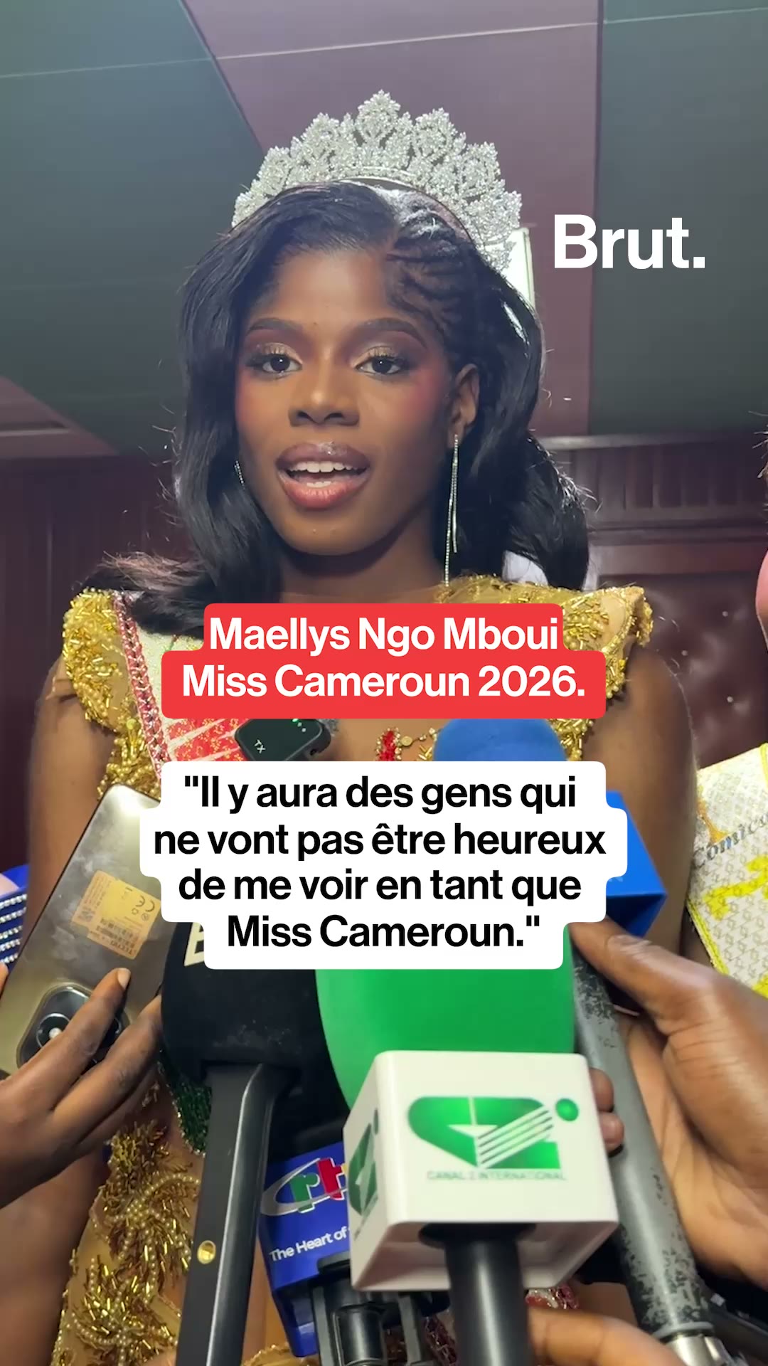 Les premiers mots de Maellys Ngo Mboui la nouvelle Miss Cameroun 2026 sur Brut.