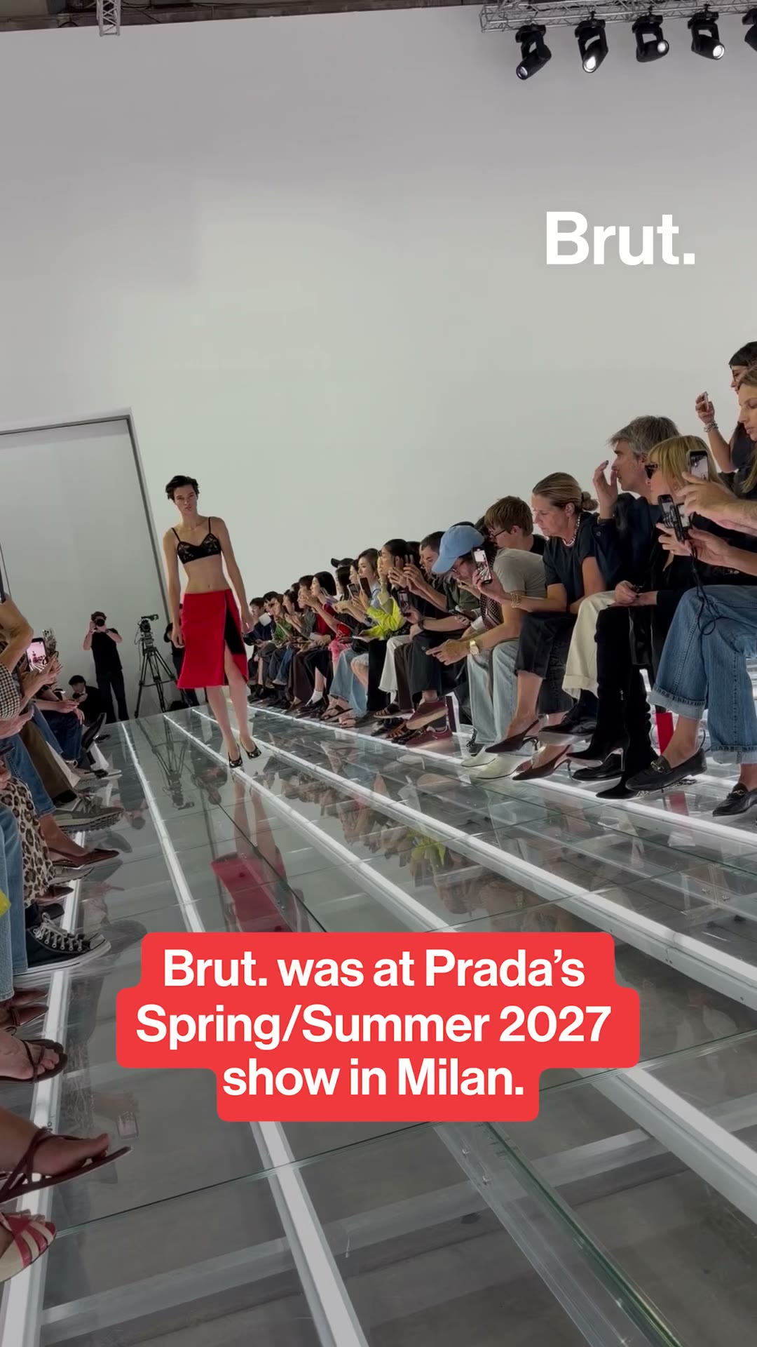 Brut. attends Prada’s Spring/Summer 2027 show in Milan.