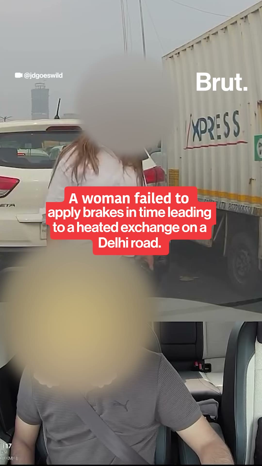 delhi-road-rage-woman-s-hyundai-creta-rolls-back-and-damages-car-behind