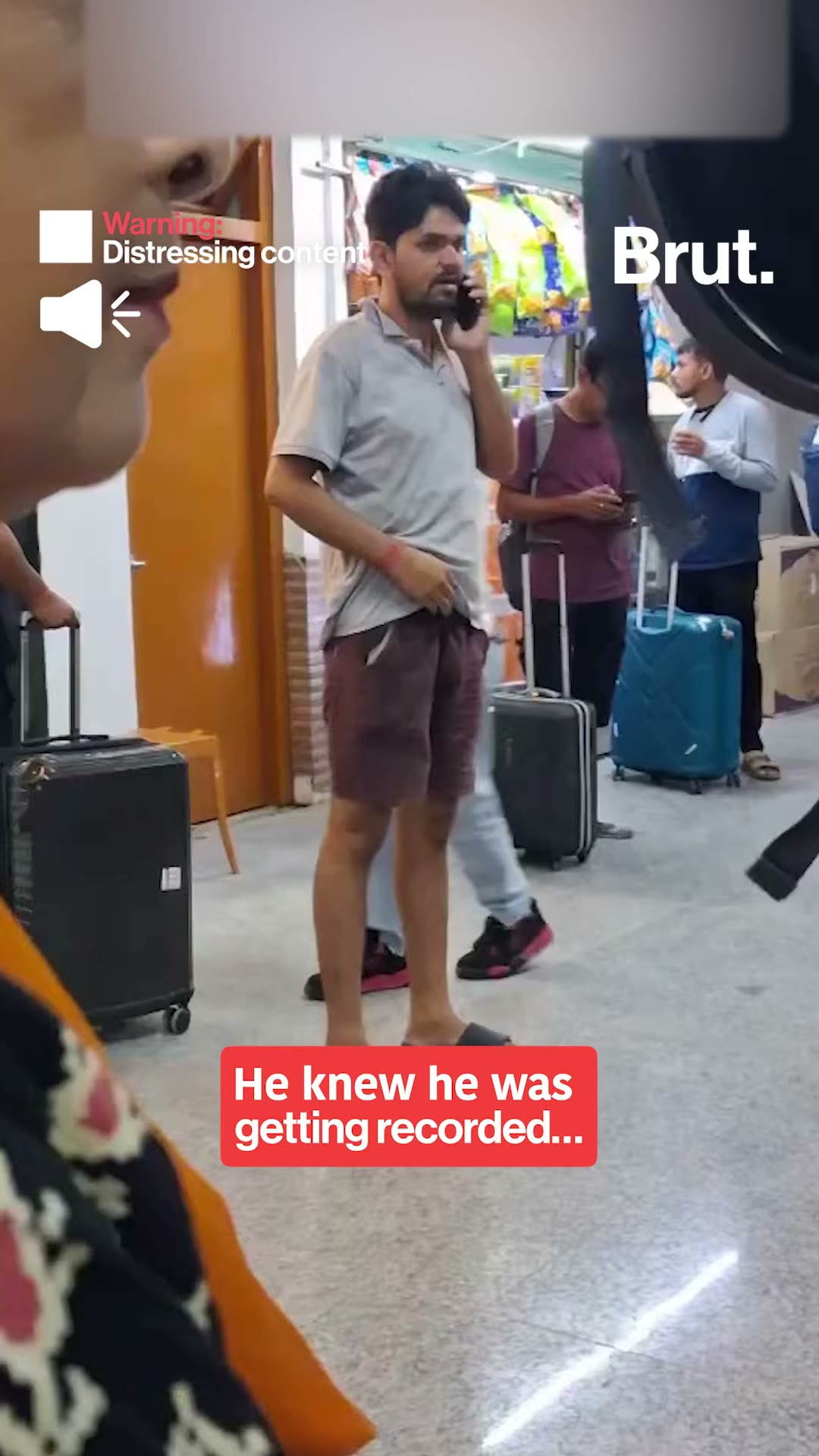 Man passes obscene gestures at a woman