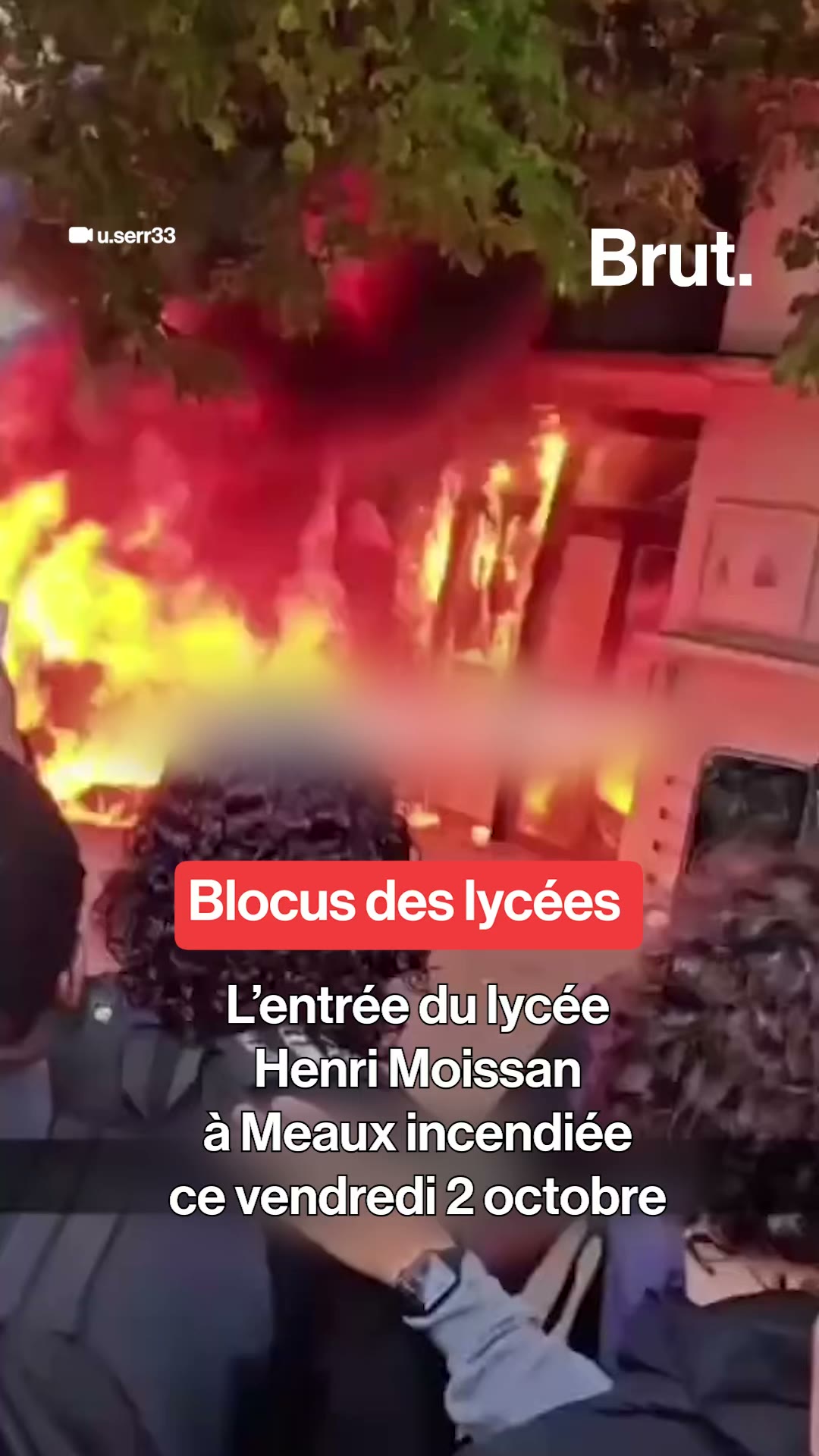 L’entrée du lycée Henri Moissan à Meaux incendiée ce vendredi 2 octobre.