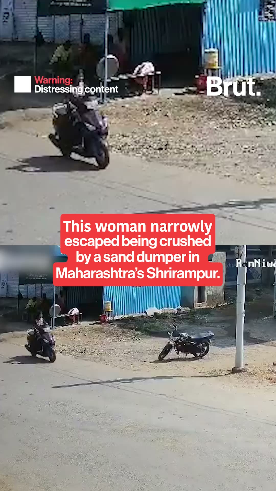 Woman narrowly escapes major accident
