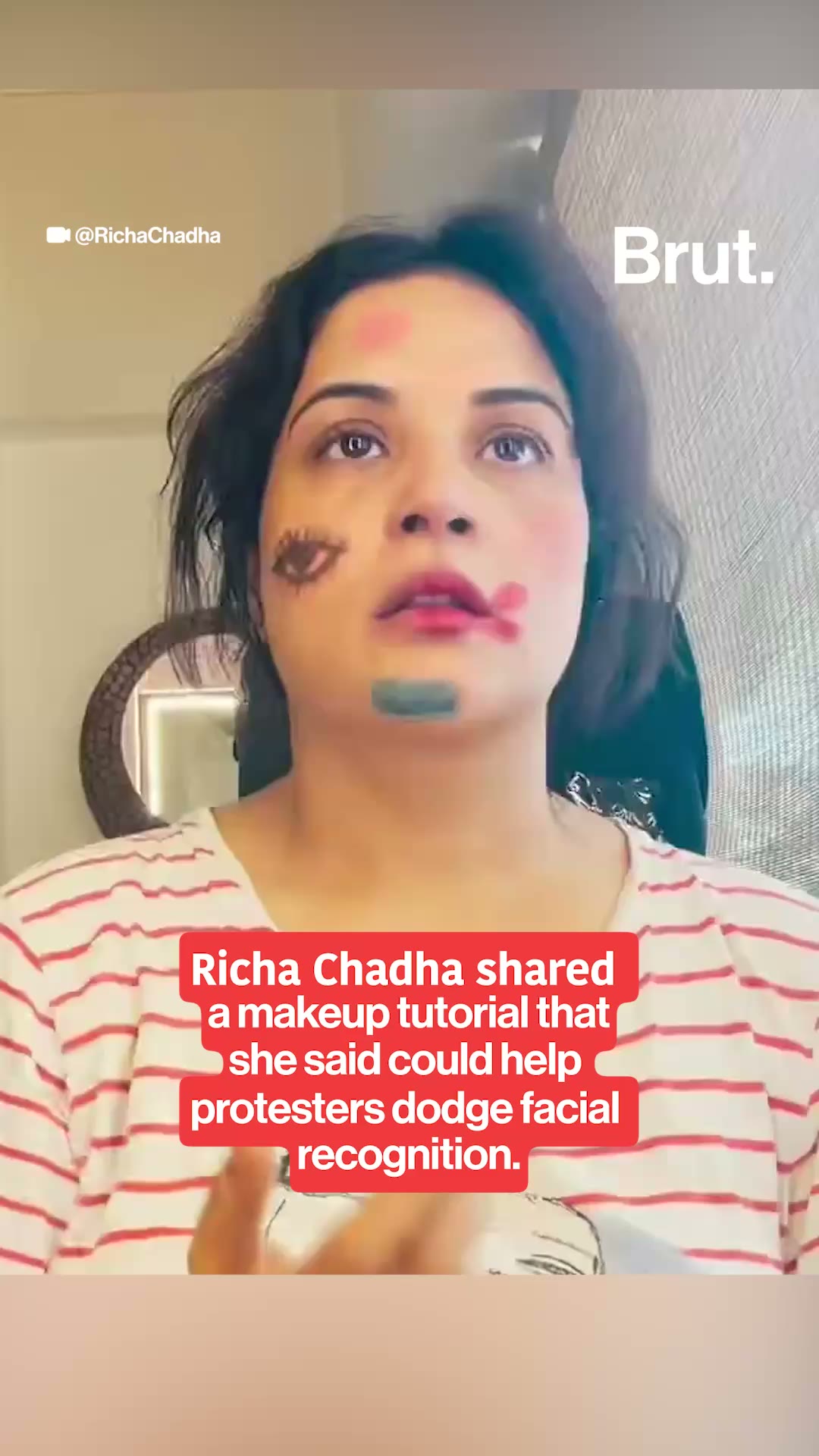 Richa Chadha Gives Makeup Tutorial To Evade Facial Recognition