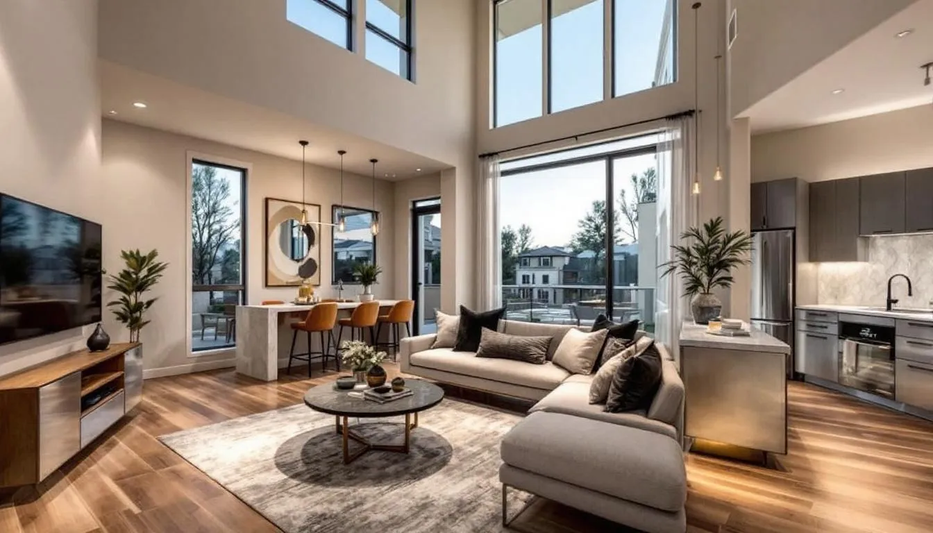 Touring luxury townhomes in Fort Worth, showcasing interior elegance.