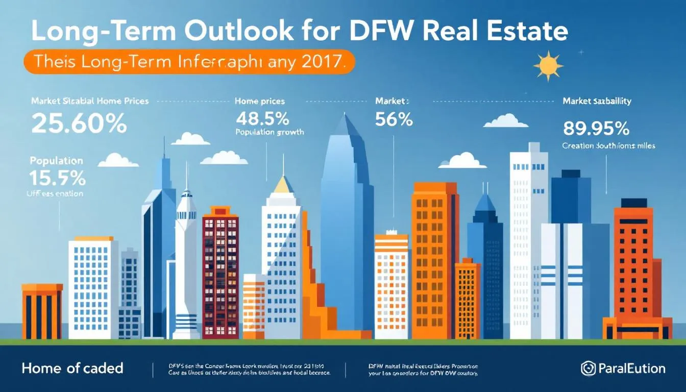 Long-term outlook for DFW real estate with skyline view.