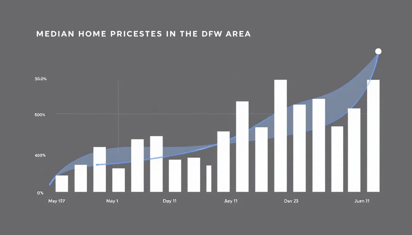 A graphical representation of median home prices in the DFW area.