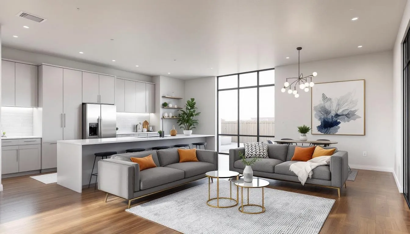A beautifully designed home interior showcasing modern amenities.