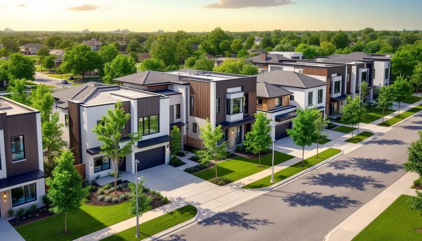 Family-friendly neighborhood with new homes in Dallas Fort Worth.