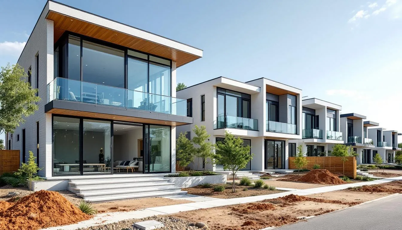 A vibrant view of new construction homes in Dallas Fort Worth area.