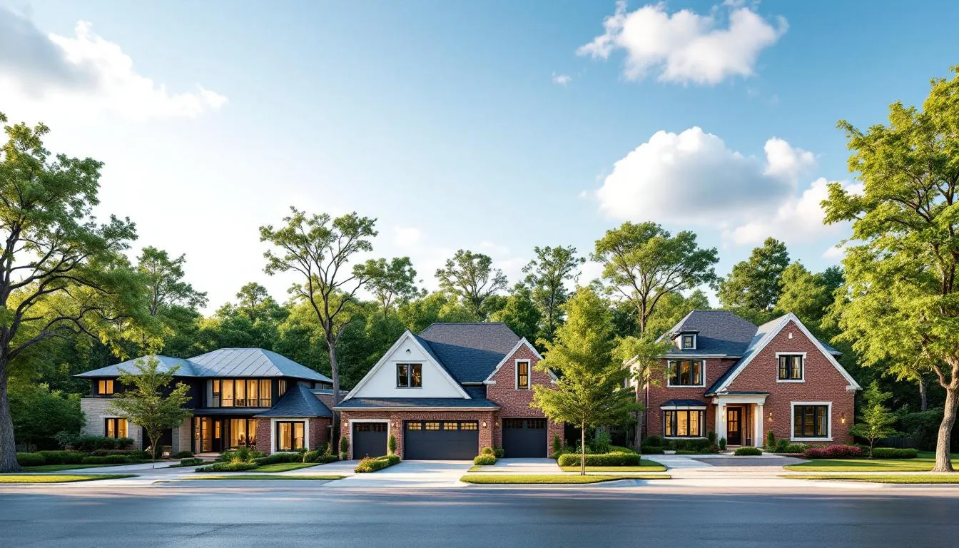 Different types of homes available in North Dallas, including modern and traditional styles.