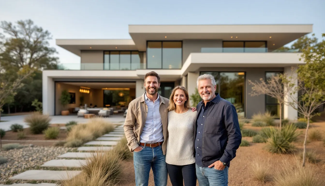 Happy clients celebrating their custom home journey.