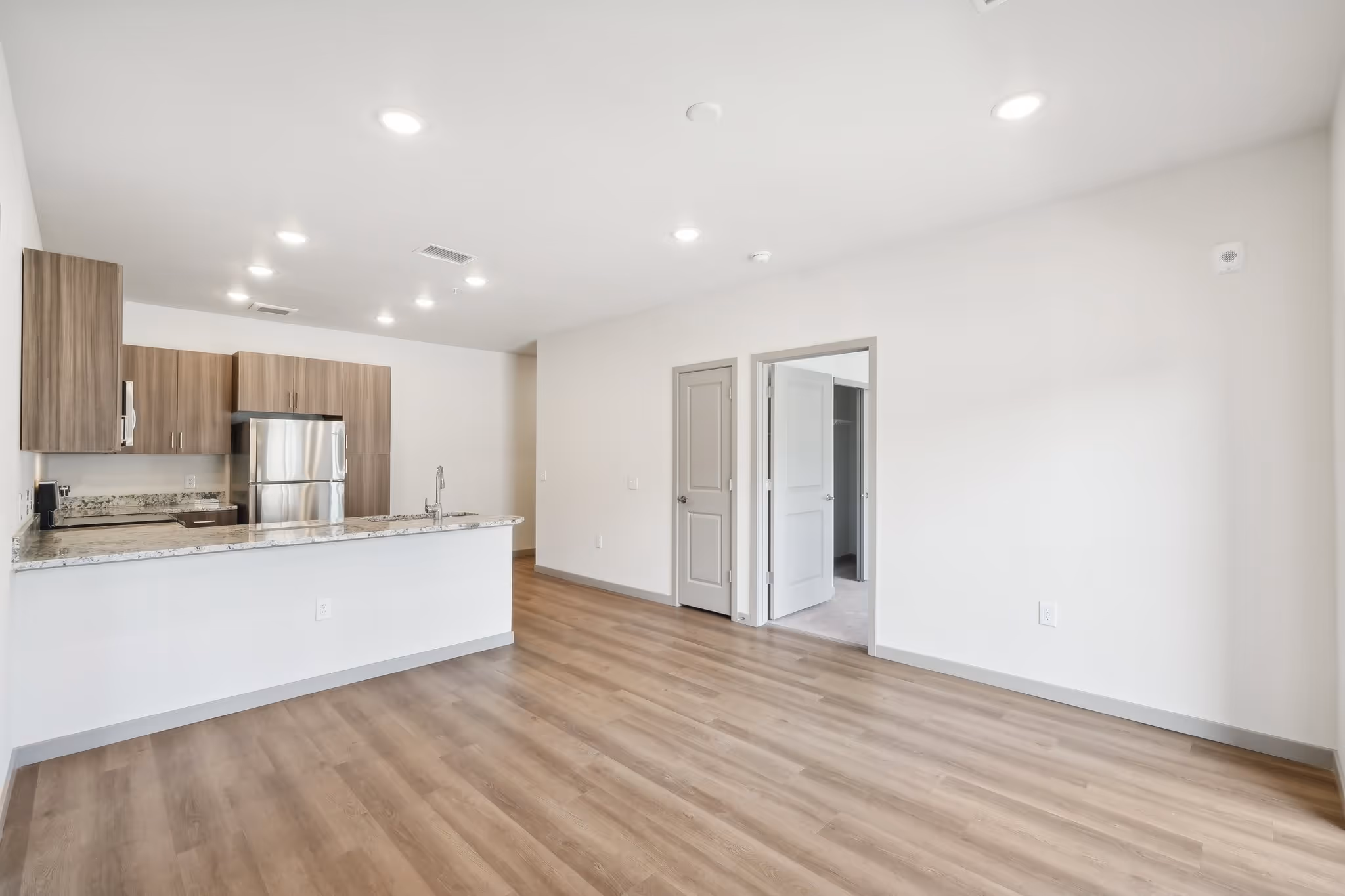 Bonsai Apartments Living Room and Kitchen