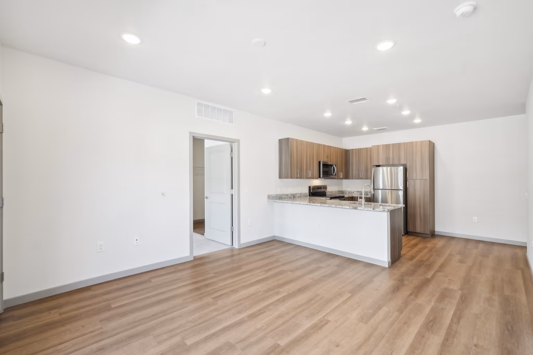 Bonsai Apartments Living Room and Kitchen
