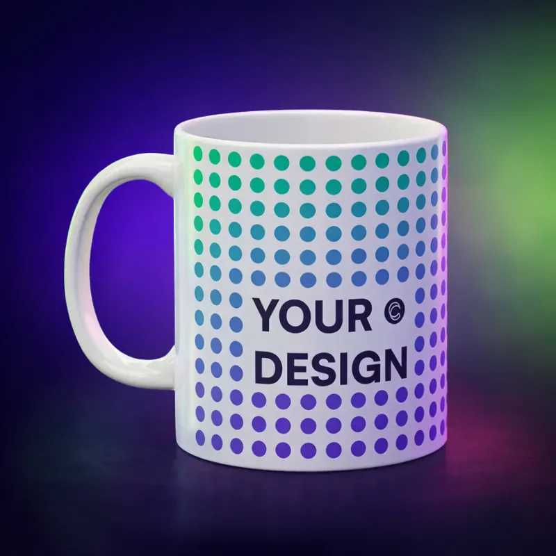 Customizable mug mockup showing placeholder design placement using Customily.