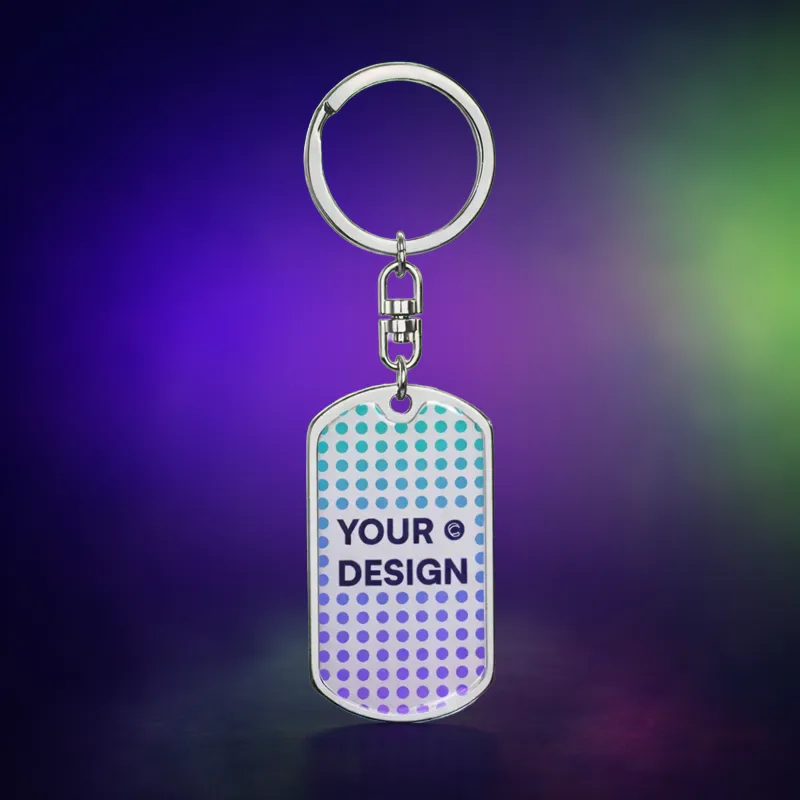 Customizable key chain mockup showing placeholder design placement using Customily.