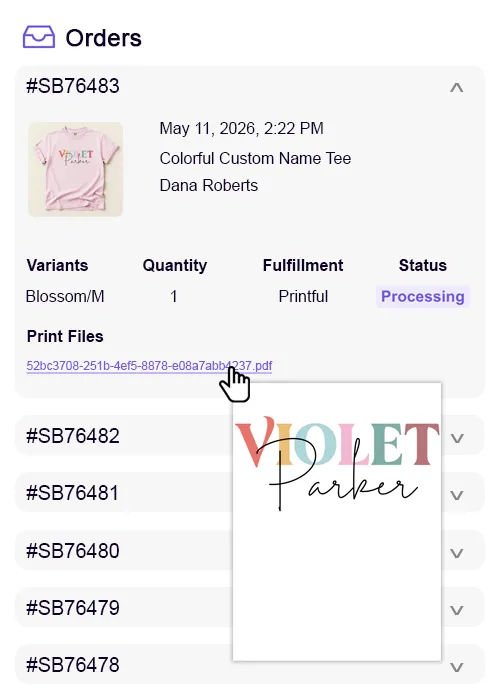 Customily generating print-ready files and routing personalized t-shirt orders automatically