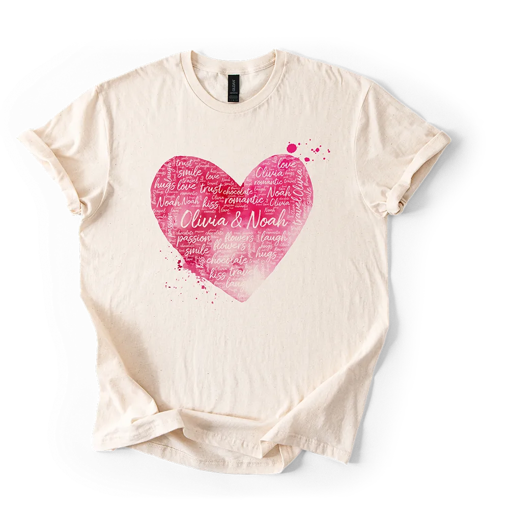 Interactive word cloud personalized t-shirt design created with Customily