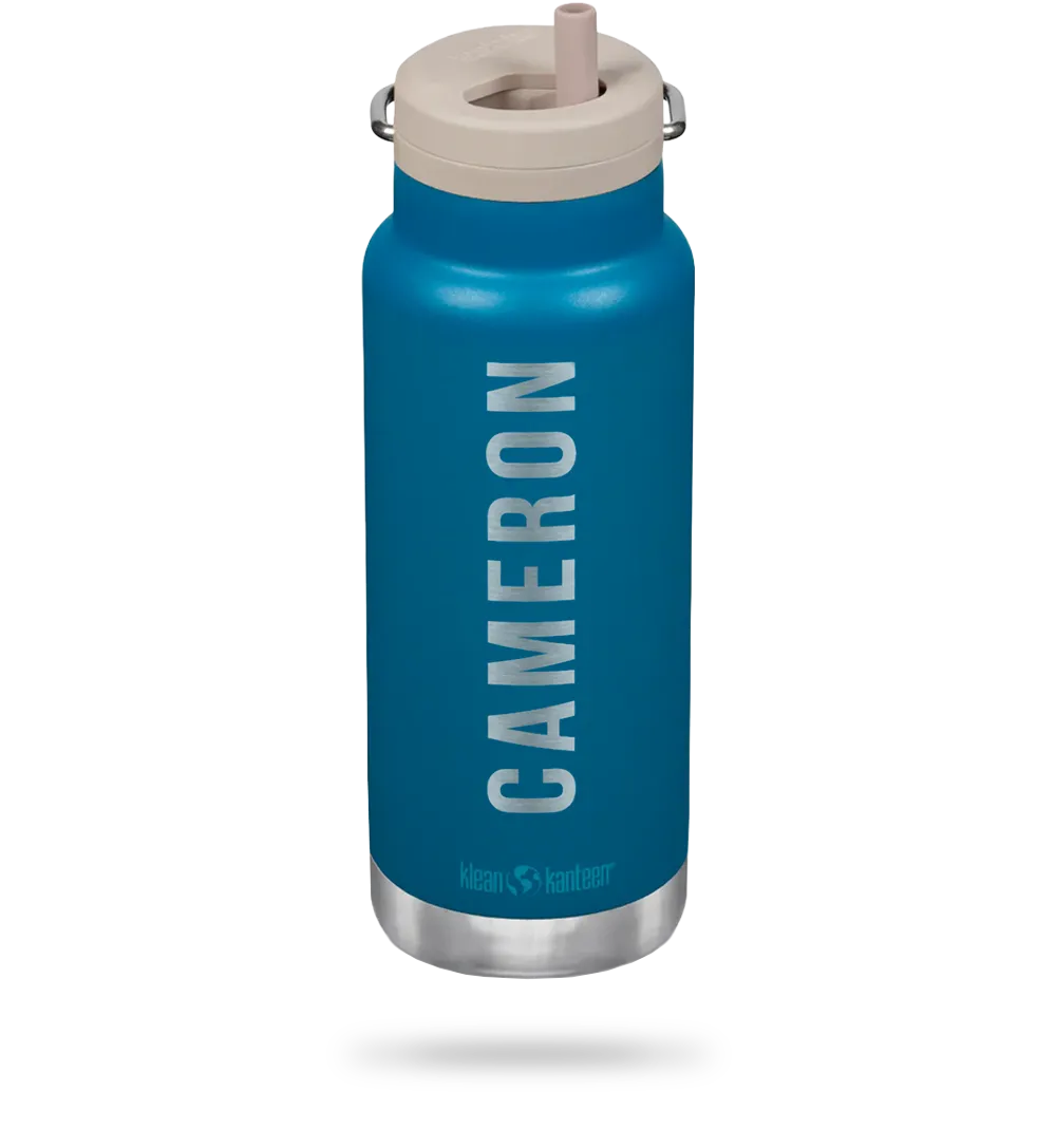 Personalized engraved water bottle by Klean Kanteen sold with Customily
