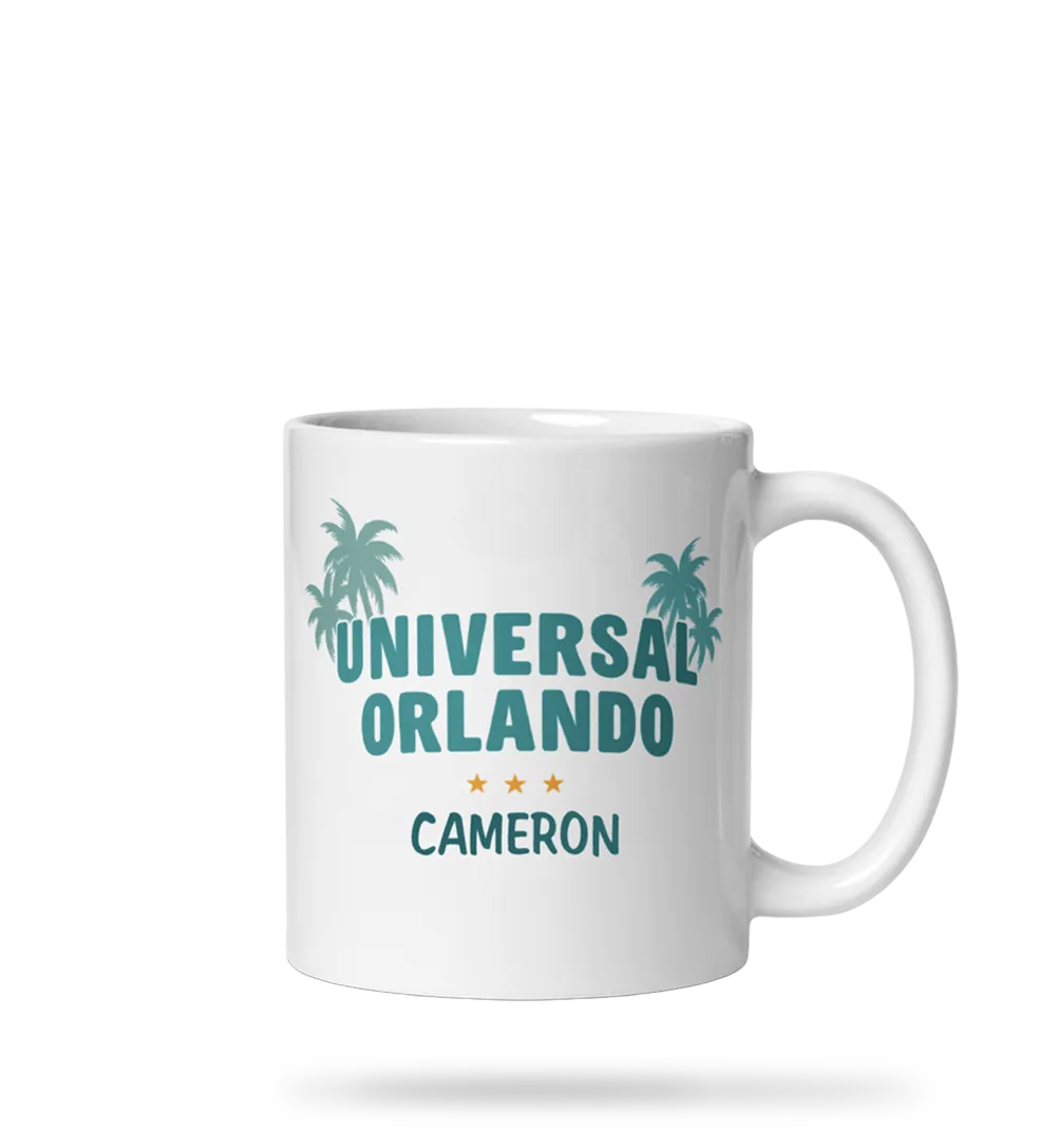 Personalized name mug by Universal Studios sold with Customily