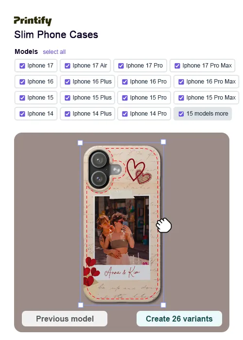 Create a personalized phone case using Customily design tools and POD products