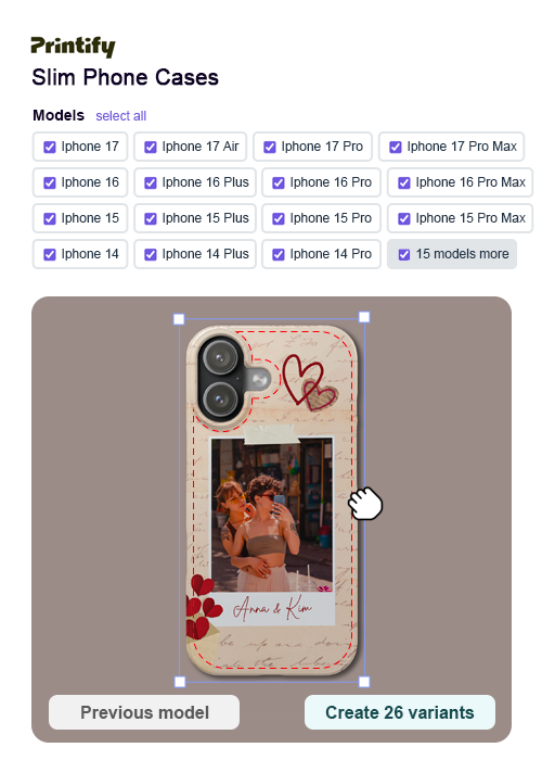 Create a personalized phone case using Customily design tools and POD products