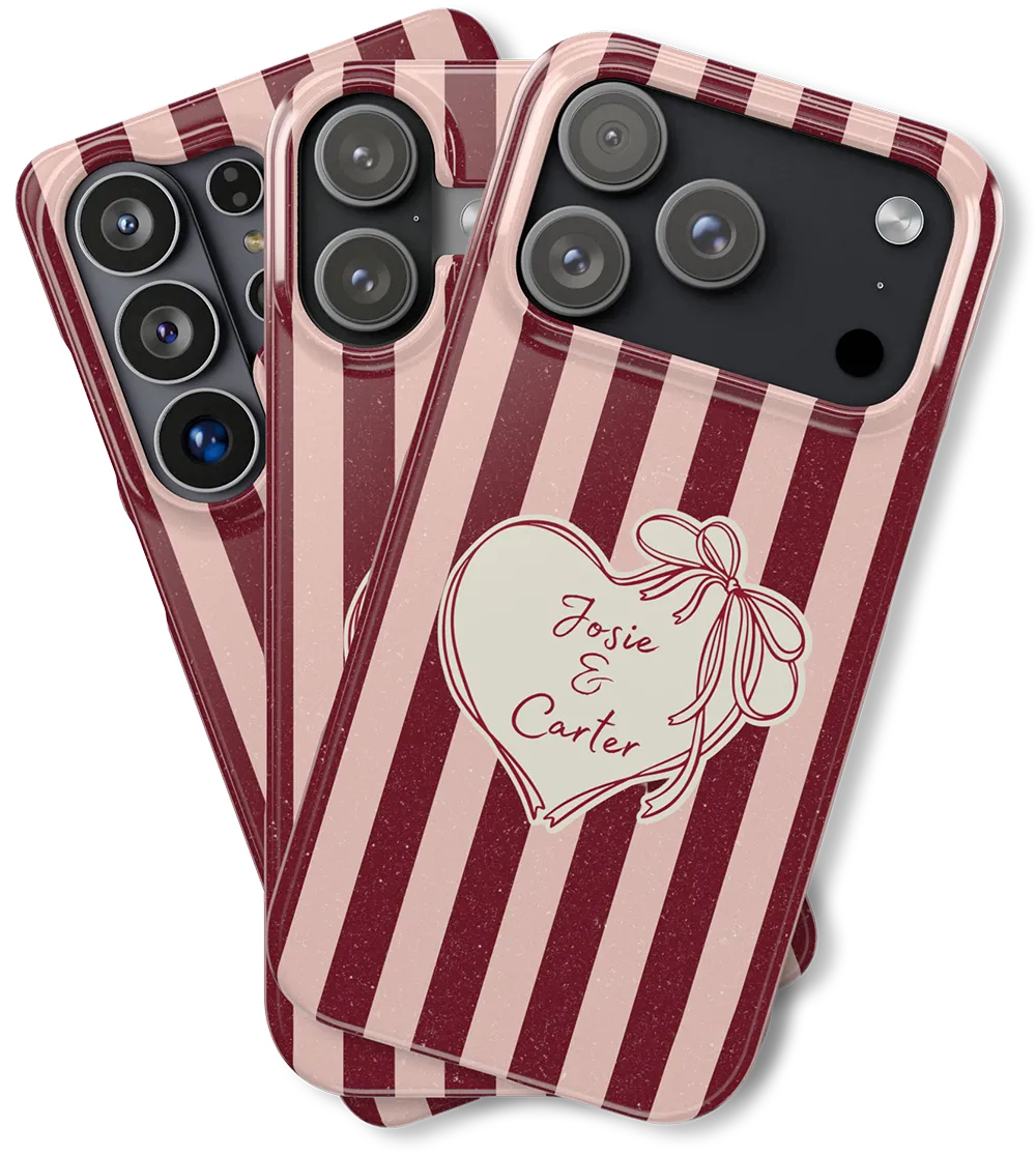 Personalized phone case in multiple sizes and shapes depending on phone models