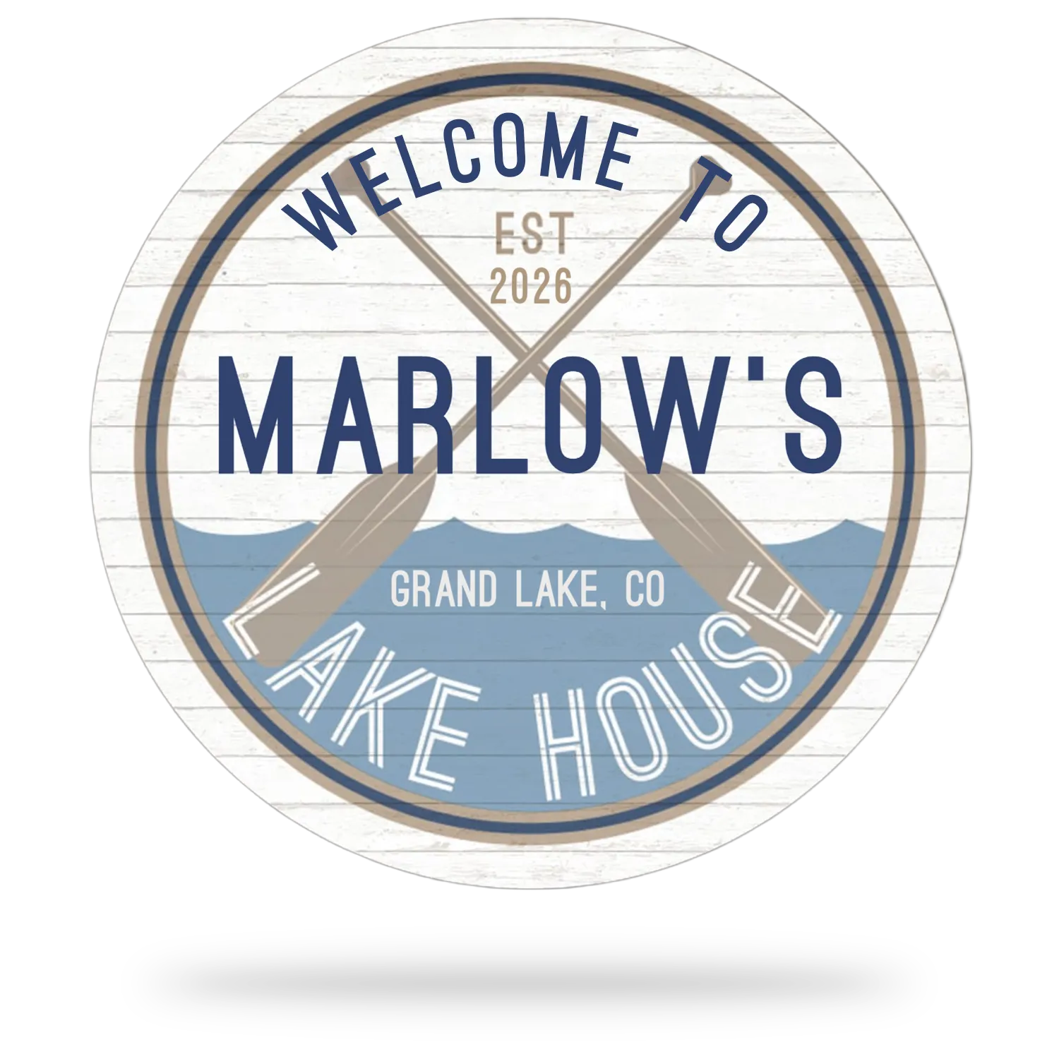 Personalized wooden sign with custom name and location by Howe Wet Bar sold with Customily