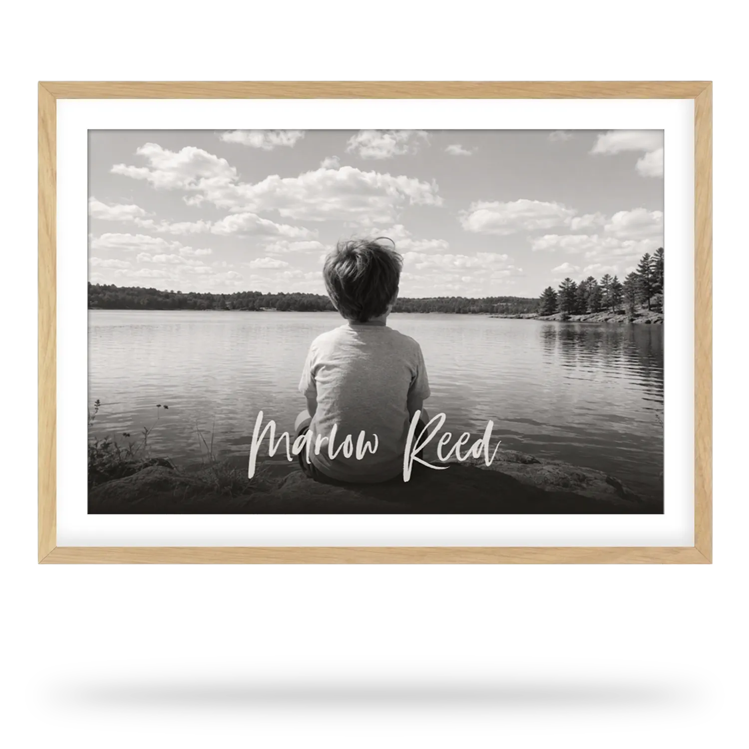 Personalized framed photo print with custom name by Olive et Oriel sold with Customily