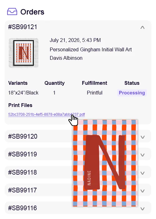 Customily generating print-ready files and routing personalized poster orders automatically