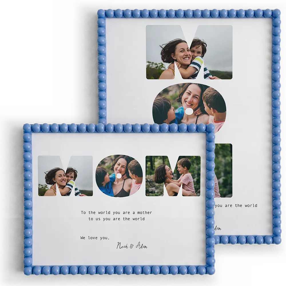 Personalized frames in multiple sizes, orientations and materials