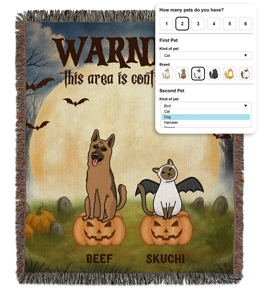 Conditional personalization options for customizing a multi-pet poster design