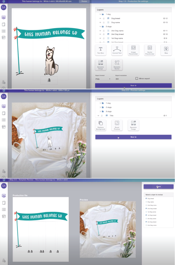 Collage of customily design studio