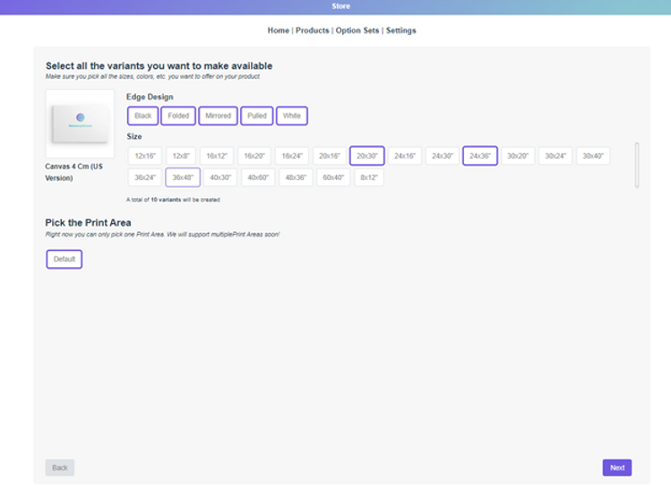 Customily App Product Catalog Menu