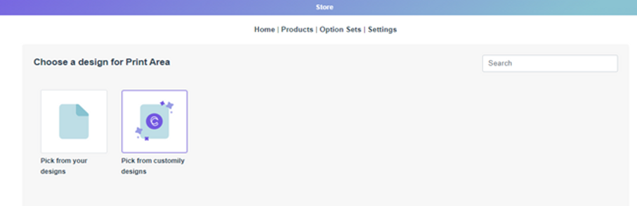 Customily App Design Menu