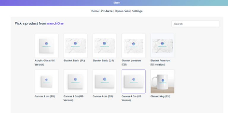 Customily App Product Catalog Menu