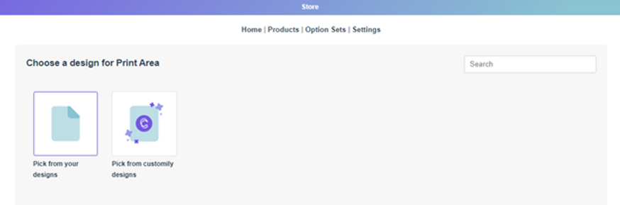Customily App Design Menu