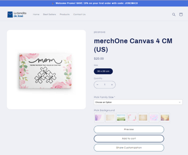 Personalized Canvas Listing