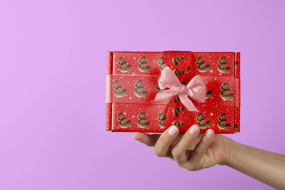 custom face cut wrapping paper