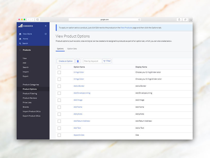 BigCommerce screenshot