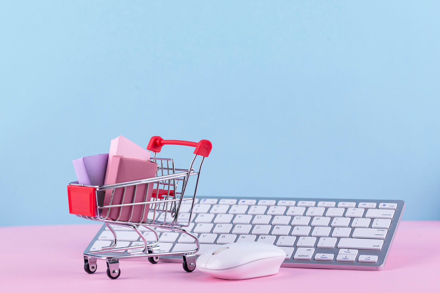 Shopping cart witch presents