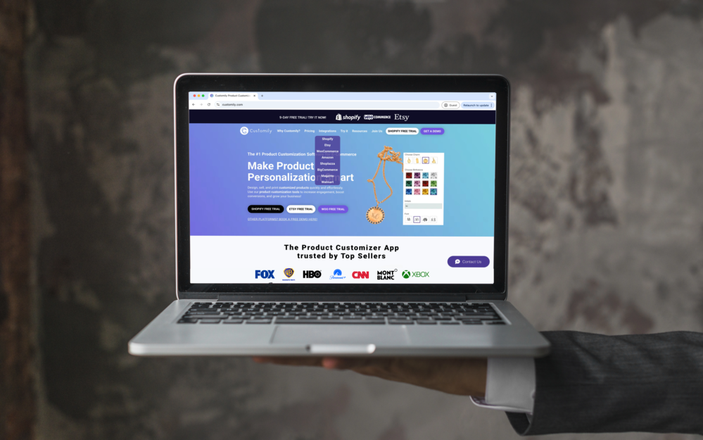 Customily web with the ecommerce platforms