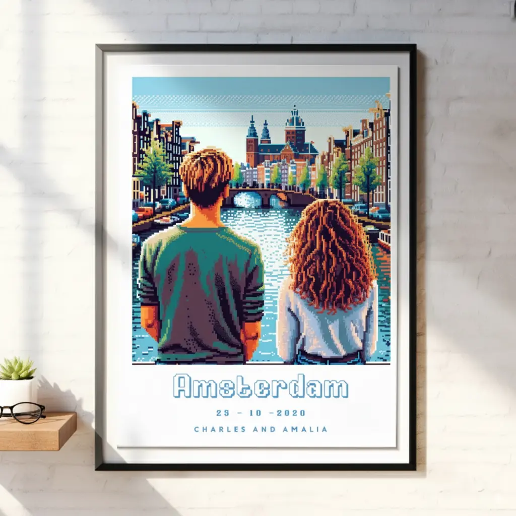 Personalized framed poster with AI image generation by Customily