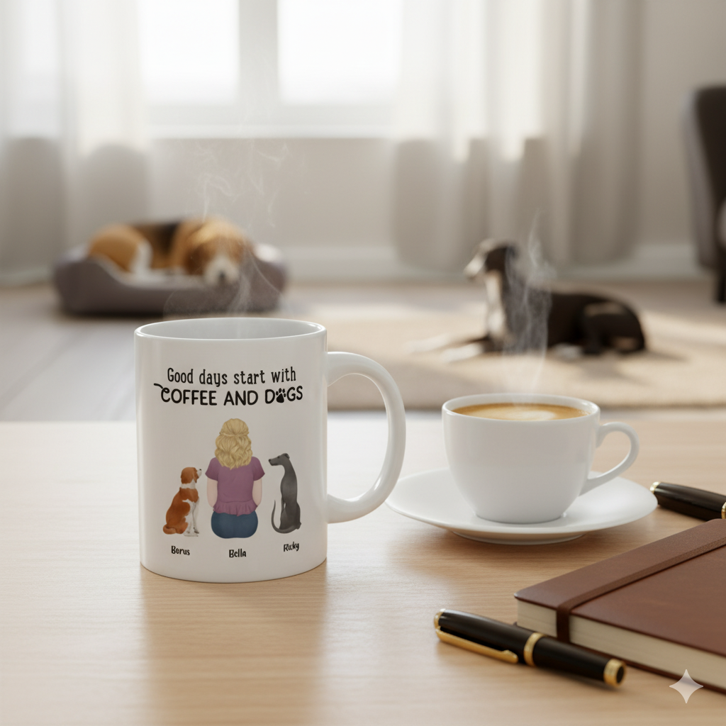 Personalized clipart mug made with Customily