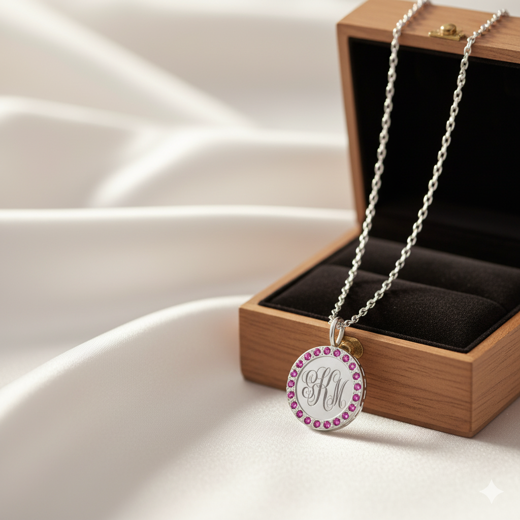 Personalized engraved necklace made with Customily